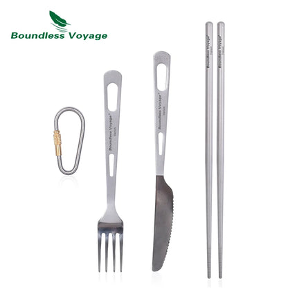 Boundless Titanium Camping Cutlery Set