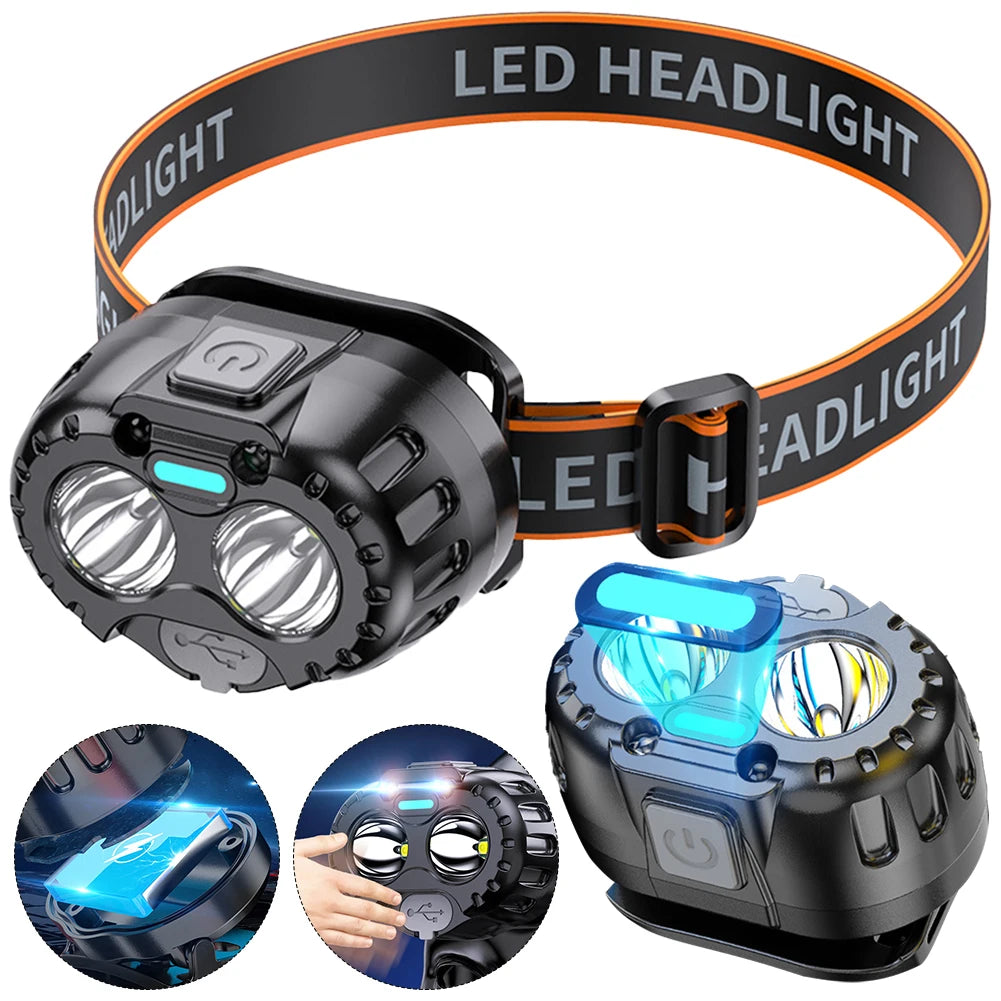 Wave Gesture Waterproof LED Headlamp